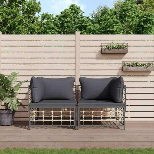 Modularne kutne sofe s jastucima 2 kom od poliratana - 1 Tamno siva Kutna sofa (2 kom) Cijena