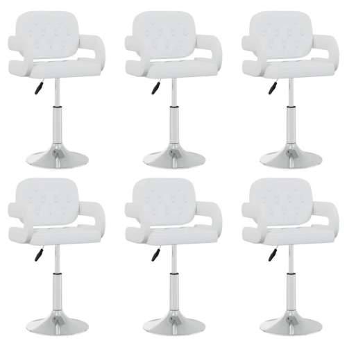 Okretne blagovaonske stolice od umjetne kože 6 kom bijele