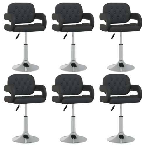 Blagovaonske stolice od umjetne kože okretne 6 kom crne