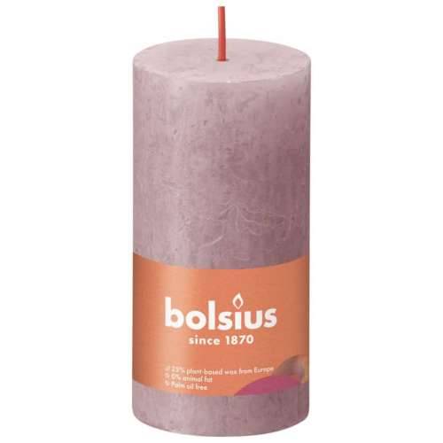Bolsius rustične debele svijeće Shine 8 kom 100x50 mm pepeljasto roze Cijena