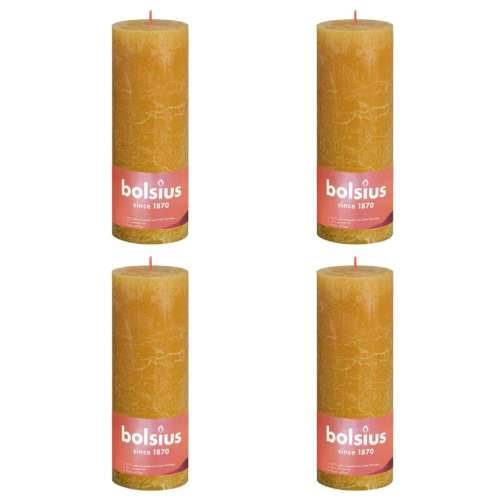 Bolsius rustične debele svijeće Shine 4 kom 190 x 68 mm žuta boja saća Cijena