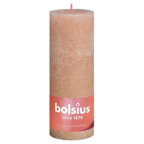 Bolsius rustične debele svijeće Shine 4 kom 190x68 mm mutno ružičaste Cijena