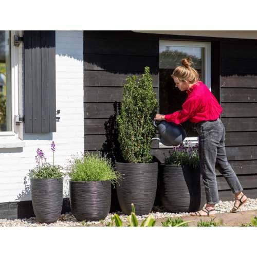 Capi jajolika posuda za sadnju Nature Rib 43 x 41 cm crna KBLR933  - Crna 43 x 41 cm 1 Cijena