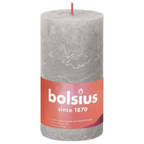 Bolsius rustične debele svijeće Shine 4 kom 130 x 68 mm pješčano sive Cijena