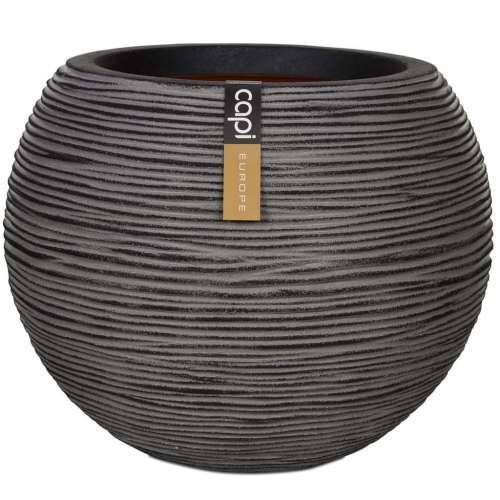 Capi vaza Nature Rib okrugla 40 x 32 cm antracit KOFZ270  - Antracit 40 x 32 cm 1 Plastika Cijena