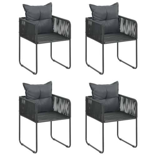 Vrtna garnitura - 5-dijelni vrtni blagovaonski set od PVC ratana crni - Crna Dužina stola 79 cm 4 Cijena