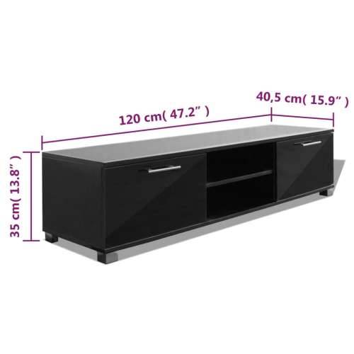 TV ormarić visoki sjaj crni 120 x 40,5 x 35 cm Cijena