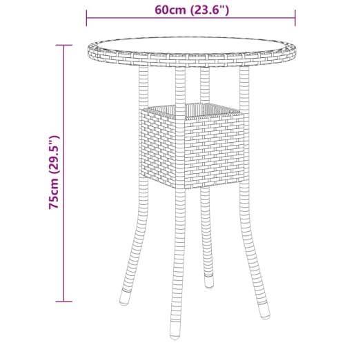 3-dijelni vrtni bistro set od poliratana sivi - Siva Ø 60 cm table 2 Cijena