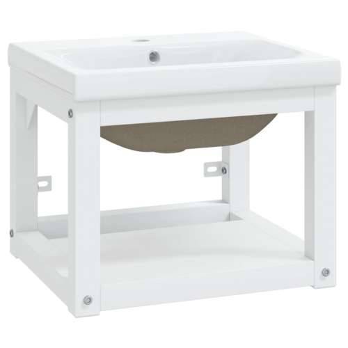 Okvir za Lavabo - Umivaonik s ugrađenim umivaonikom bijeli željezni - Bijela 40 x 38 x 31 cm 1 Cijena