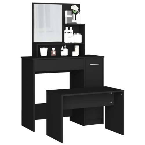 Set toaletnog stolića crni 86,5 x 35 x 136 cm - Crna 1 Cijena