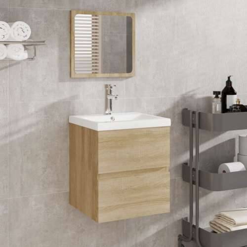 Kupaonski ormarić s Lavabo - Umivaonikom i ogledalom boja hrasta sonome - sonoma hrast 41 x 38.5 x 45 cm 1 Cijena