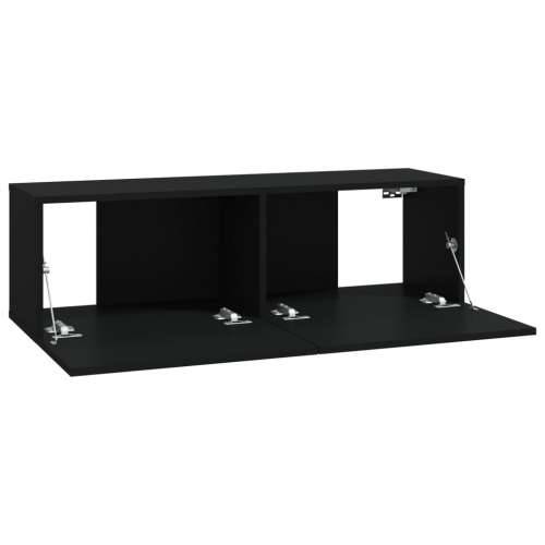 Zidni TV ormarići 4 kom crni 100 x 30 x 30 cm - Crna 4 100 cm Cijena