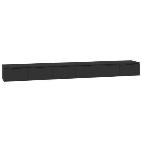 Zidni ormarići 2 kom crni 102 x 30 x 20 cm konstruirano drvo - Crna 2 1 Cijena