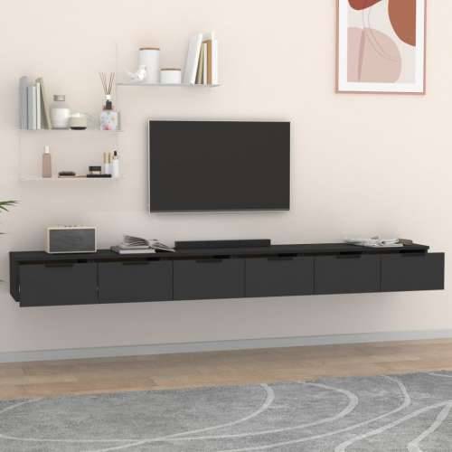 Zidni ormarići 2 kom crni 102 x 30 x 20 cm konstruirano drvo - Crna 2 1 Cijena