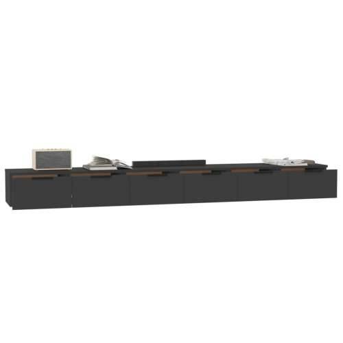 Zidni ormarići 2 kom crni 102 x 30 x 20 cm konstruirano drvo - Crna 2 1 Cijena