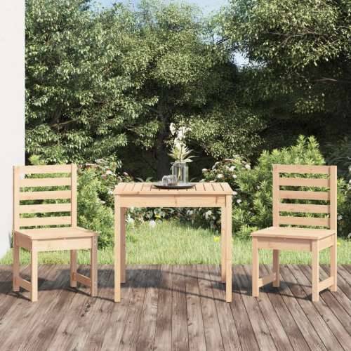 3-dijelni vrtni bistro set od masivne borovine - Prirodna boja bora 3 Cijena