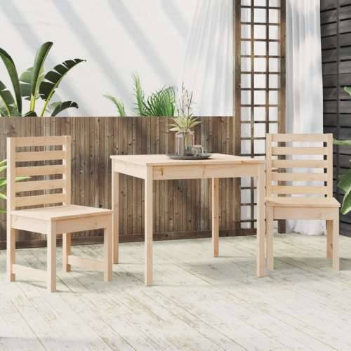 3-dijelni vrtni bistro set od masivne borovine - Prirodna boja bora 3 Cijena