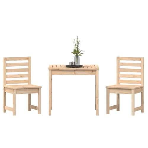 3-dijelni vrtni bistro set od masivne borovine - Prirodna boja bora 3 Cijena