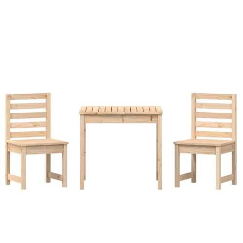 3-dijelni vrtni bistro set od masivne borovine - Prirodna boja bora 3 Cijena