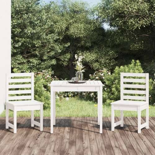 3-dijelni vrtni bistro set bijeli od masivne borovine - Bijela boja bora 3 Cijena