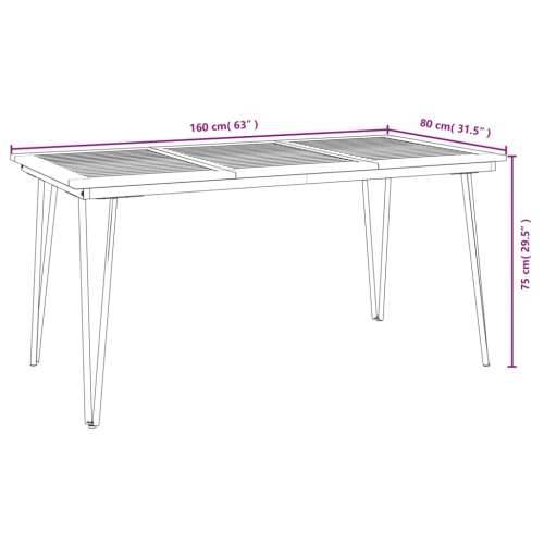 Vrtni stol s U-nogama 160x80x75 cm od masivnog drva bagrema - 160 x 80 x 75 cm 1 Cijena