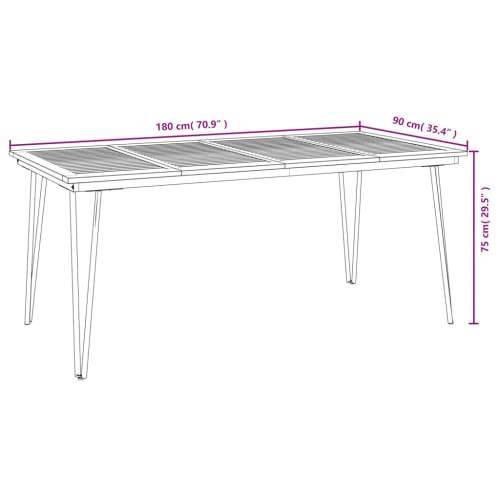 Vrtni stol s U-nogama 180x90x75 cm od masivnog drva bagrema - 180 x 90 x 75 cm 1 Cijena