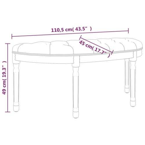 Klupa plava 110,5 x 45 x 49 cm baršunasta - Plava 110.5 x 45 x 49 cm Cijena