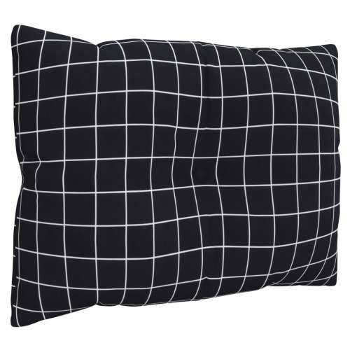 Jastuci za palete 3 kom crni karirani od tkanine Oxford Cijena