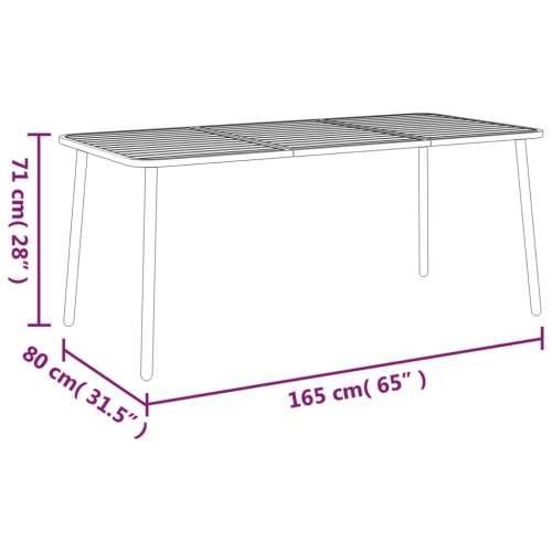 Vrtni stol antracit 165x80x71 cm čelični - 165 x 80 x 71 cm 1 Cijena