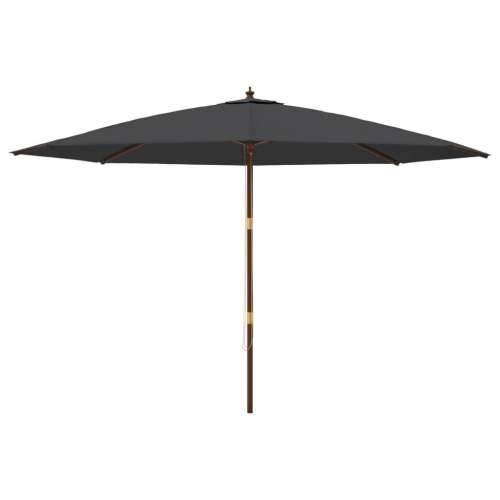 Vrtni suncobran s drvenim stupom crni 400 x 273 cm - Crna 1 Cijena