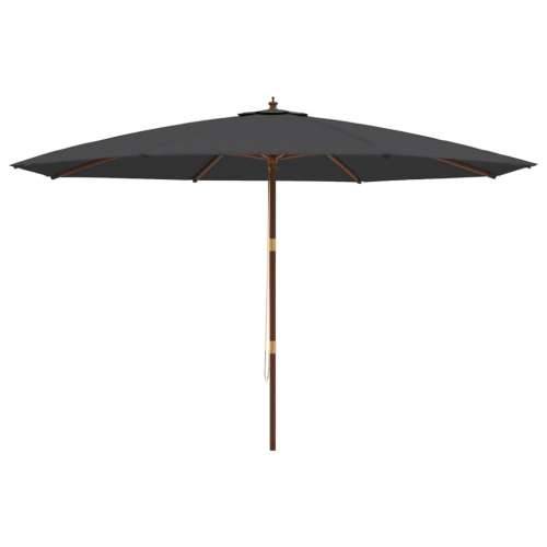 Vrtni suncobran s drvenim stupom crni 400 x 273 cm - Crna 1 Cijena