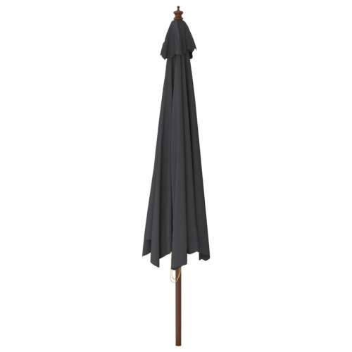 Vrtni suncobran s drvenim stupom crni 400 x 273 cm - Crna 1 Cijena