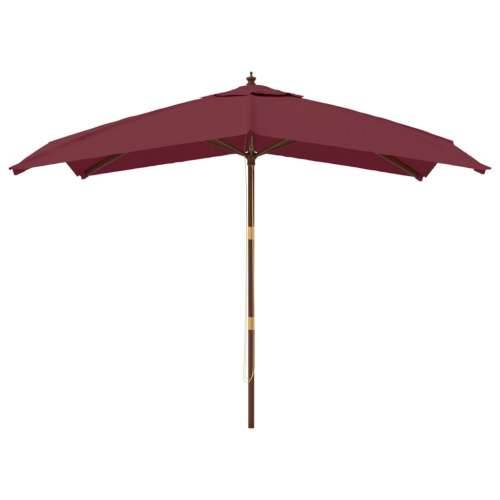 Vrtni suncobran s drvenim stupom bordo 300x300x273 cm - Crvena 1 Cijena