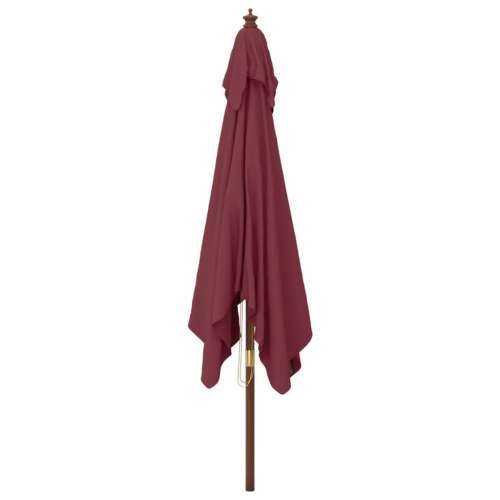 Vrtni suncobran s drvenim stupom bordo 300x300x273 cm - Crvena 1 Cijena