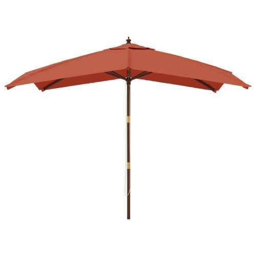 Vrtni suncobran s drvenim stupom terakota 300x300x273 cm - Terakota 1 Cijena