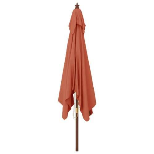 Vrtni suncobran s drvenim stupom terakota 300x300x273 cm - Terakota 1 Cijena