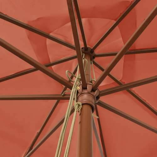 Vrtni suncobran s drvenim stupom terakota 300x300x273 cm - Terakota 1 Cijena