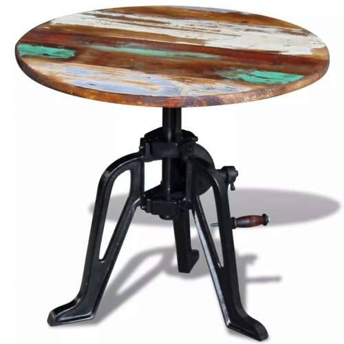 Bočni stolić 60 x (42-63) cm obnovljeno drvo i lijevano željezo Cijena