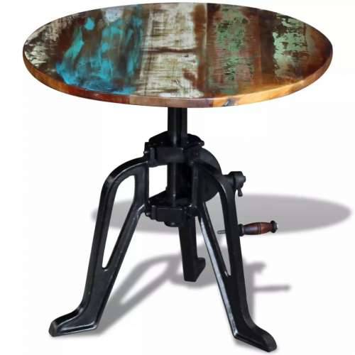 Bočni stolić 60 x (42-63) cm obnovljeno drvo i lijevano željezo Cijena