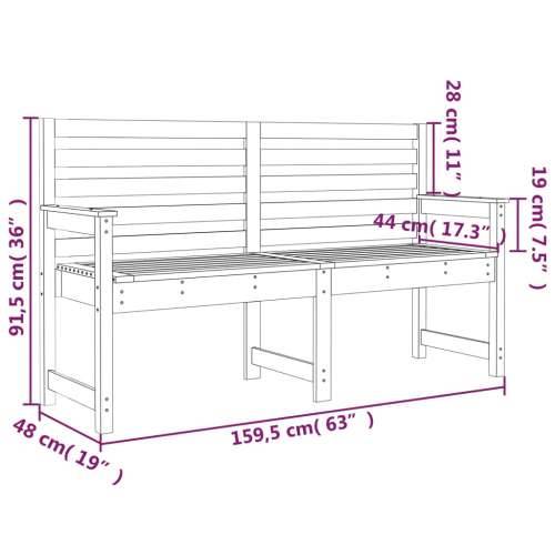 Vrtna klupa crna 159,5x48x91,5 cm od masivne borovine Cijena