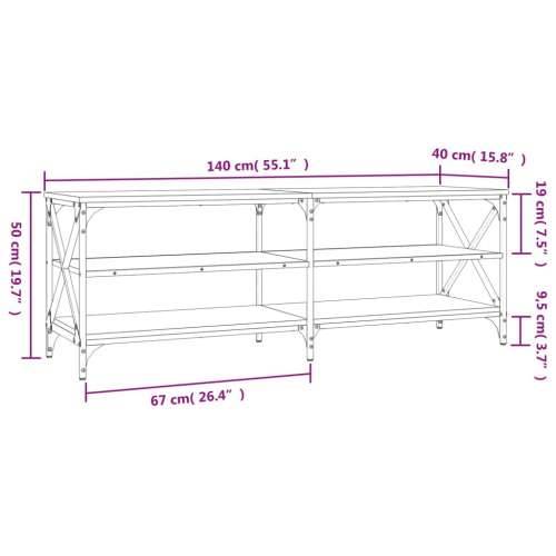TV ormarić boja hrasta sonome 140x40x50 cm konstruirano drvo - Sivi hrast sonoma 1 140 cm Cijena