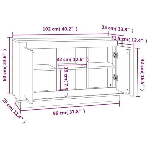 Komoda boja hrasta sonome 102x35x60 cm od konstruiranog drva Cijena