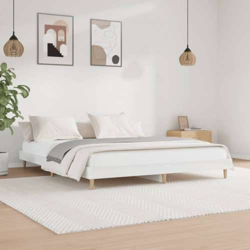 Okvir za krevet visoki sjaj bijeli 220x200 cm konstruirano drvo