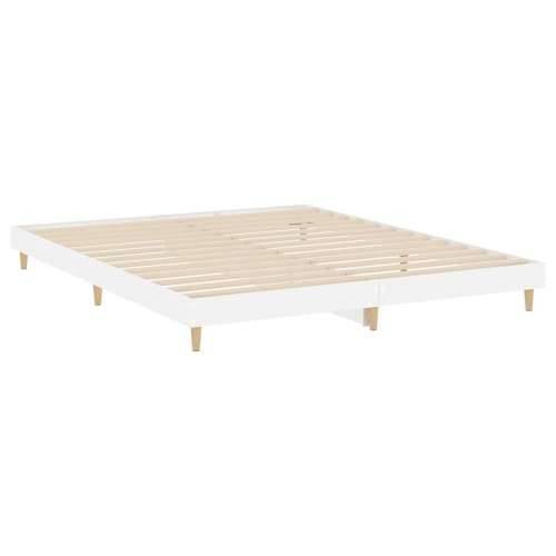 Okvir za krevet visoki sjaj bijeli 220x200 cm konstruirano drvo Cijena