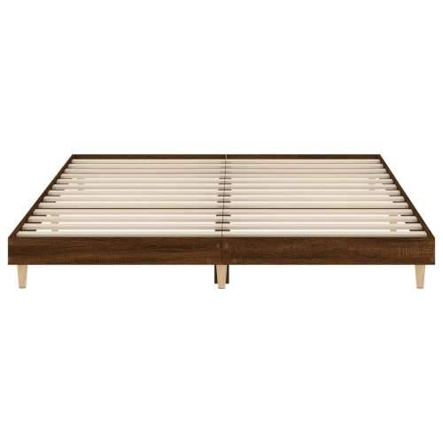 Okvir za krevet smeđi hrast 200 x 200 cm konstruirano drvo Cijena