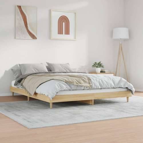 Okvir za krevet boja hrasta 160x200 cm od konstruiranog drva Cijena