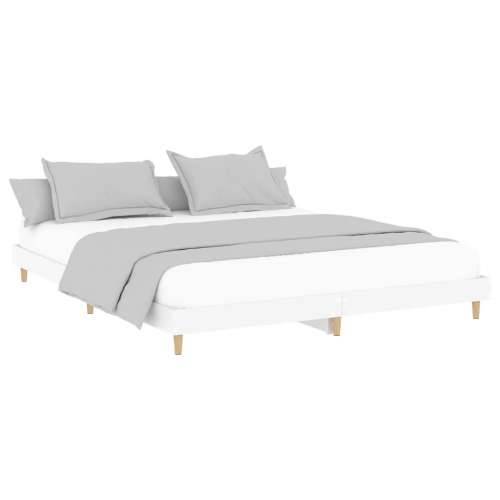 Okvir za krevet bijeli 150x200 cm konstruirano drvo Cijena
