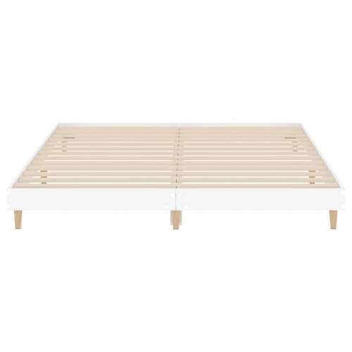 Okvir za krevet bijeli 150x200 cm konstruirano drvo Cijena