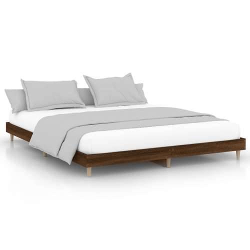 Okvir za krevet smeđi hrast 150 x 200 cm konstruirano drvo Cijena