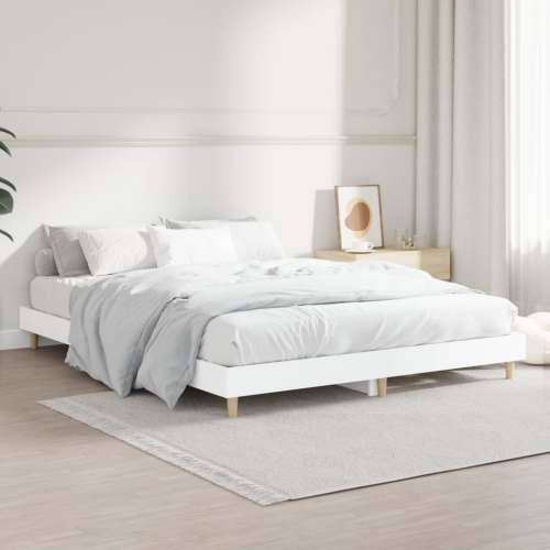 Okvir za krevet bijela 140x190 cm konstruirano drvo Cijena